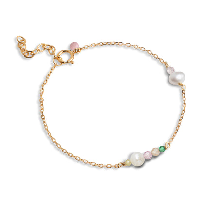 ENAMEL Copenhagen Bracelet, Sofia Bracelets Light pink, khaki green, peach and pearl