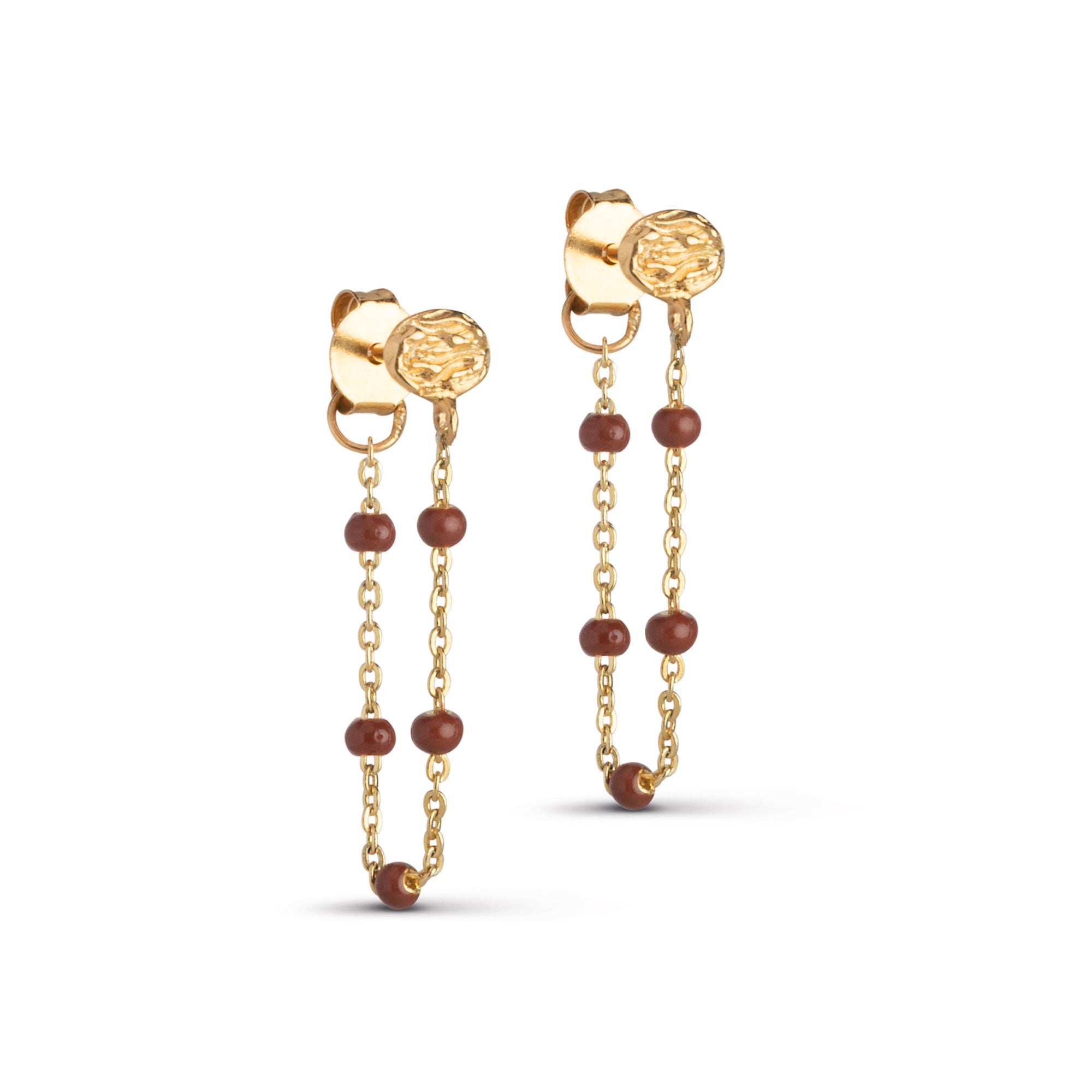 Buy Real Gold Design Hanging Chain Gold Plated Earrings Online