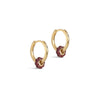 ENAMEL Copenhagen Hoops, Enamel Tokens Flower Earrings Bordeaux