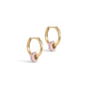 ENAMEL Copenhagen Hoops, Enamel Tokens Flower Earrings Light Pink