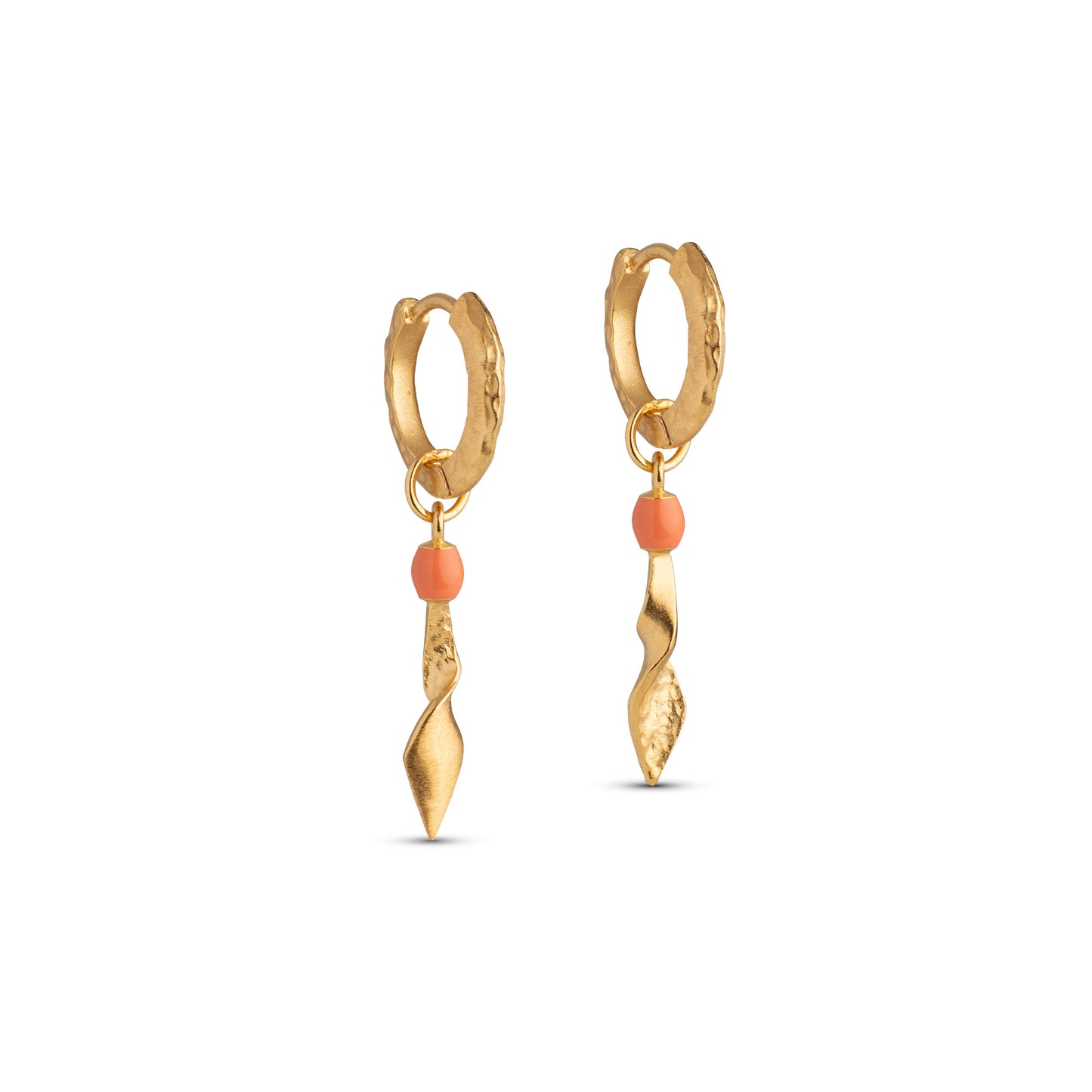 ENAMEL Copenhagen Hoops, Moa Earrings Light Coral