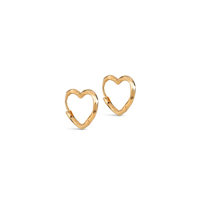 ENAMEL Copenhagen Hoops, Organic Heart Small Earrings 925S/GP/M