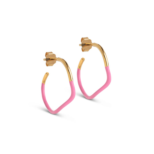 ENAMEL Copenhagen Hoops, Sway Earrings Pink