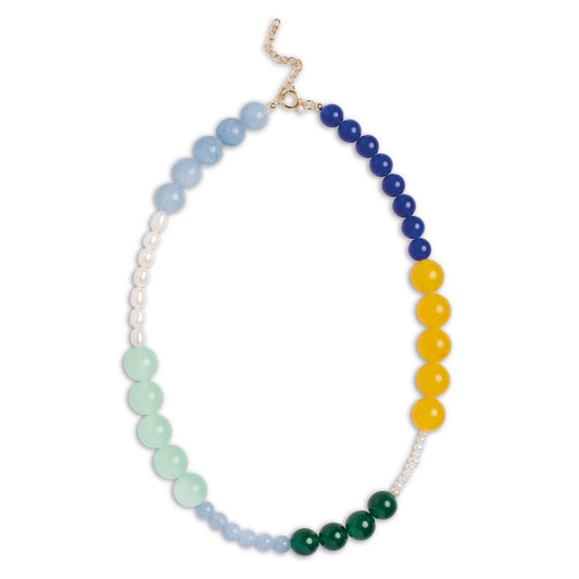 ENAMEL Copenhagen Necklace, Tanya Necklaces Green, Blue, Yellow and Pearls