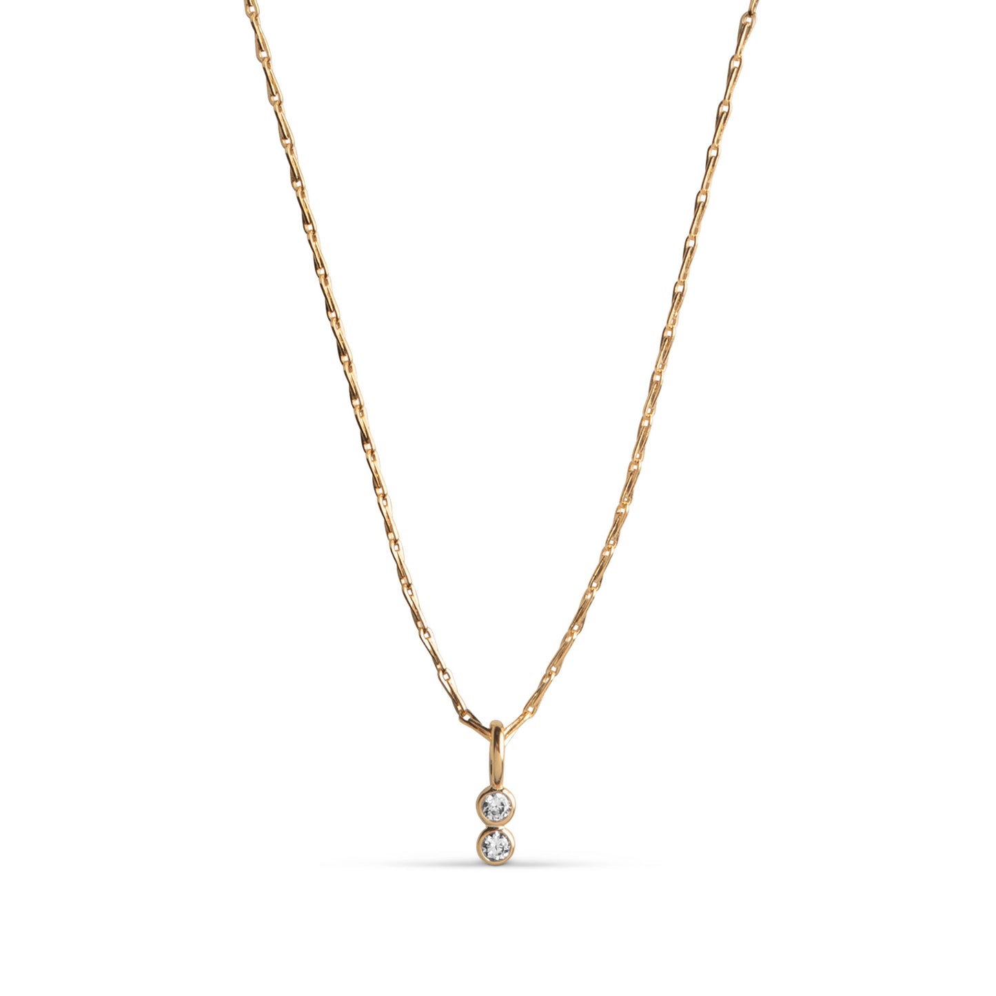 ENAMEL Copenhagen Necklace, Twin CZ Necklaces Clear CZ