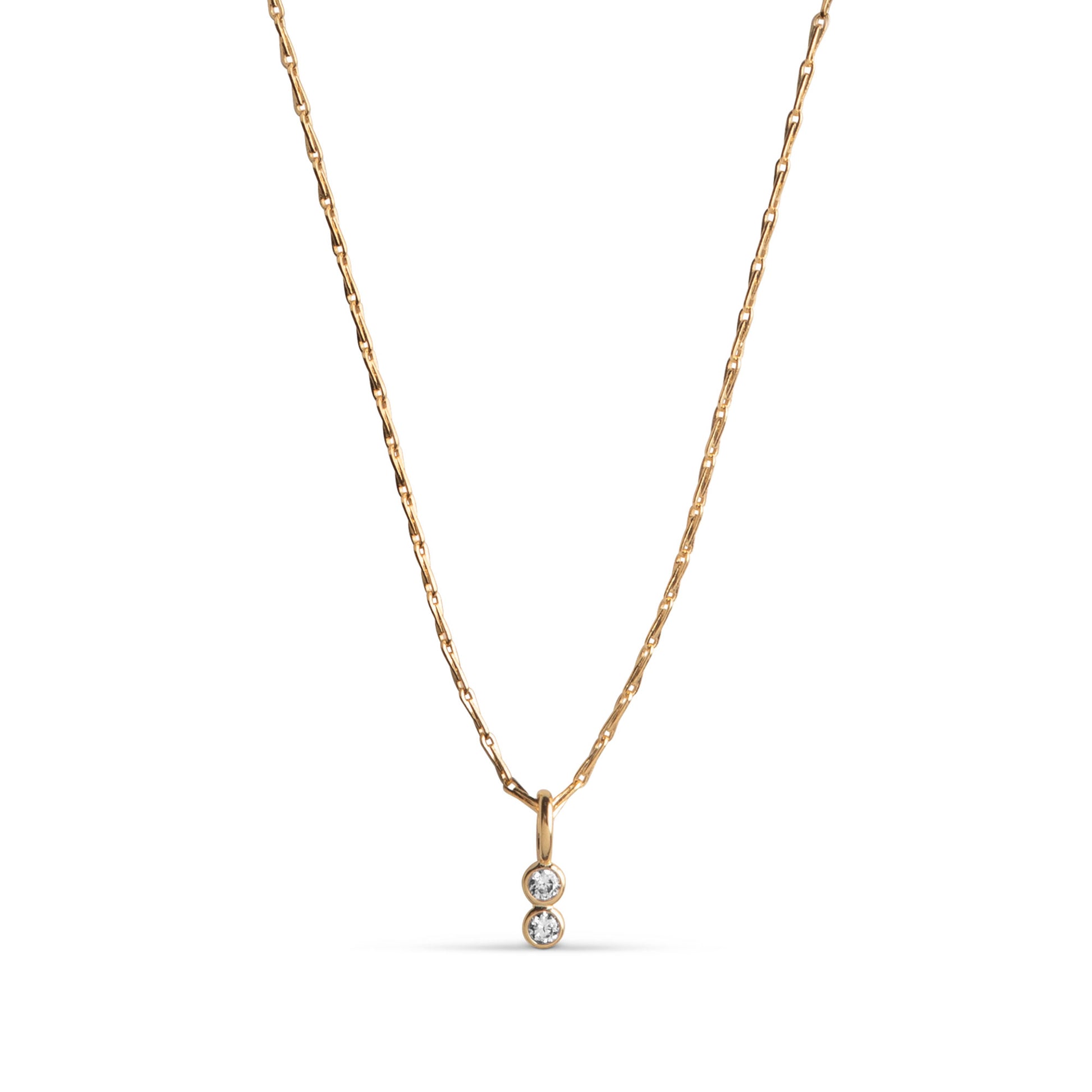 ENAMEL Copenhagen Necklace, Twin CZ Necklaces Clear CZ