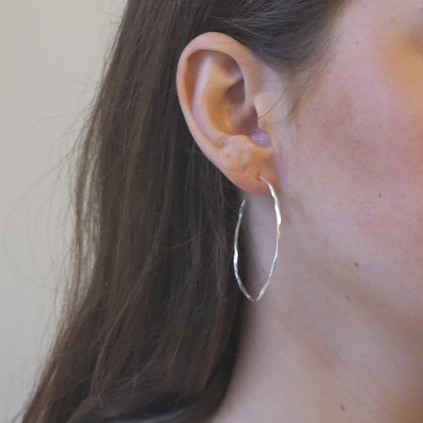 ENAMEL Copenhagen Hoops, Organic Arena Large Earrings 925S/M