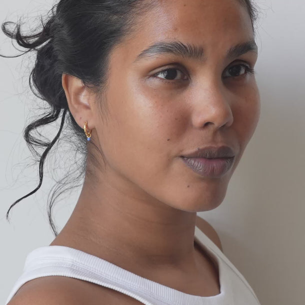 ENAMEL Copenhagen Hoops, Belle Earrings Cornflower