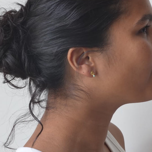 ENAMEL Copenhagen Studs, Mio Earrings Sage