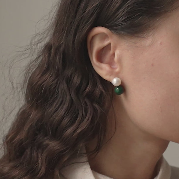 ENAMEL Copenhagen Earrings, Columba Earrings Petrol Green