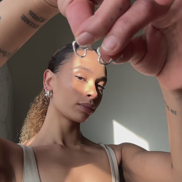 ENAMEL Copenhagen Hoops, Organic Heart Small Earrings 925S/M