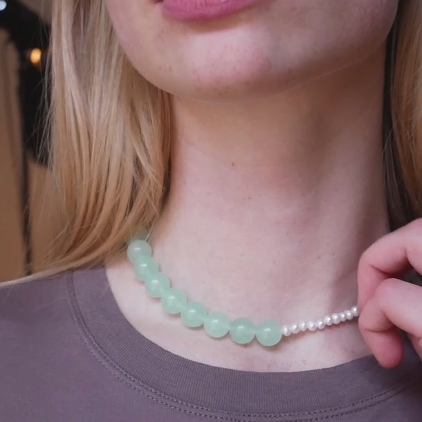 ENAMEL Copenhagen Necklace, Yara Necklaces Pearls, Light Blue and Light Green