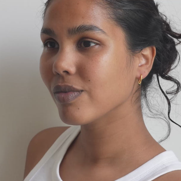 ENAMEL Copenhagen Hoops, Belle Earrings Khaki