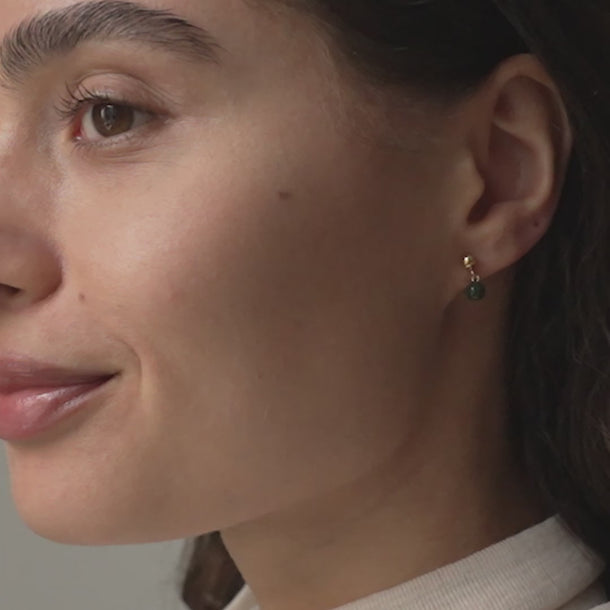 ENAMEL Copenhagen Studs, Mina Earrings Petrol Green