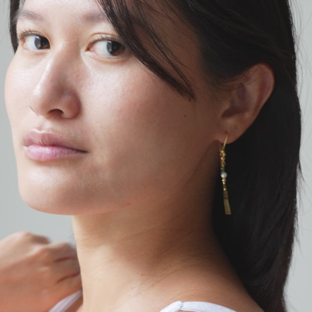 ENAMEL Copenhagen Earrings, Nara Miyuki Earrings Khaki