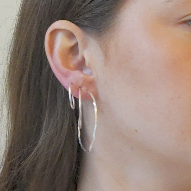 ENAMEL Copenhagen Hoops, Organic Arena Medium Earrings 925S/M
